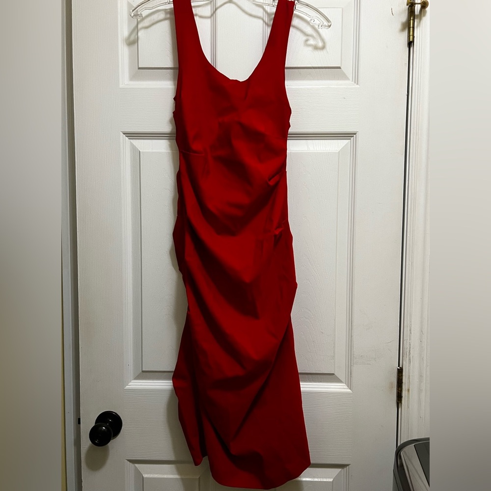 Papillon Red Midi Dress - Picture 1 of 4